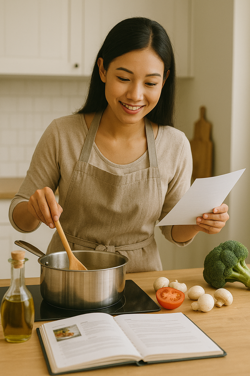 Asian cooking with step-by-step instructions